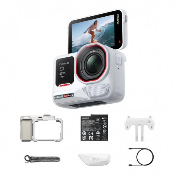 Экшн-камера Insta360 Ace Pro 2 Single Battery Xplorer Bundle, Arctic White в Калуге