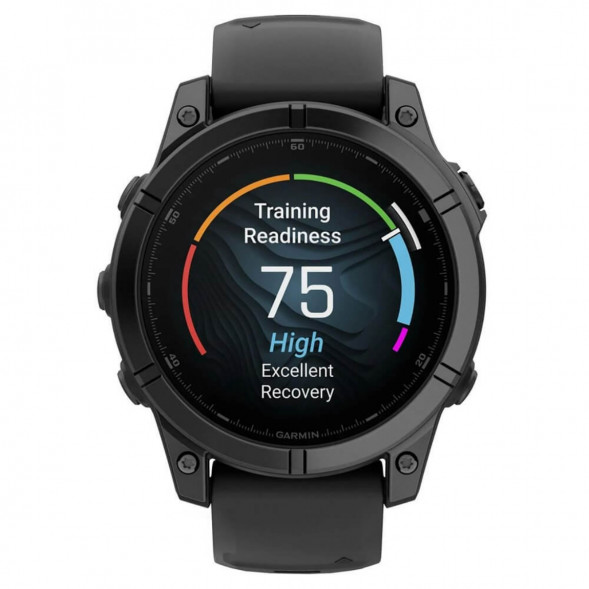 Умные часы Garmin Fenix E 47мм Amoled Slate Grey Steel с чёрным силиконовым ремешком 010-03025-01 в Калуге