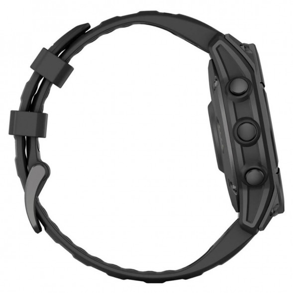 Умные часы Garmin Fenix E 47мм Amoled Slate Grey Steel с чёрным силиконовым ремешком 010-03025-01 в Калуге