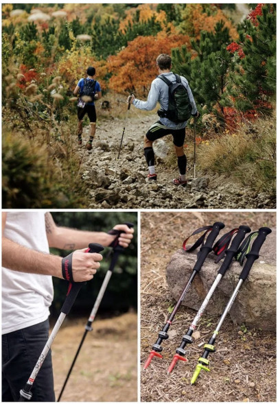 Треккинговая палка Naturehike 135 см, 1шт., серый/зеленый в Калуге